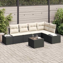 Ensemble de canapé de jardin Marron et Crème polyrotin 565970565970