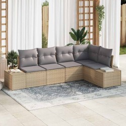 Ensemble de canapé de jardin 5 pcs Beige et Gris clair 565973565973