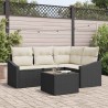 Ensemble de canapé de jardin 5 pcs Marron et Crème polyrotin 565982565982