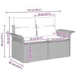 Ensemble de canapé de jardin 5 pcs Beige et Gris clair 565996565996