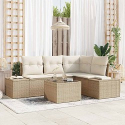 Ensemble de canapé de jardin Beige et crème polyrotin 565999565999