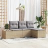 Ensemble de canapé de jardin 4 pcs Beige et Gris clair 566001566001