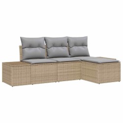 Ensemble de canapé de jardin 4 pcs Beige et Gris clair 566001566001