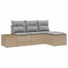 Ensemble de canapé de jardin 4 pcs Beige et Gris clair 566001566001