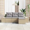 Ensemble de canapé de jardin 4 pcs Beige et Gris clair 566001566001