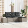Ensemble de canapé de jardin 4 pcs Gris clair polyrotin 566003566003