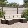 Ensemble de canapé de jardin 4 pcs Marron et Crème polyrotin 566009566009