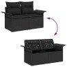 Ensemble de canapé de jardin avec stockage 5 pcs Noir polyrotin 566018566018