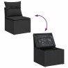 Ensemble de canapé de jardin avec stockage 5 pcs Noir polyrotin 566018566018