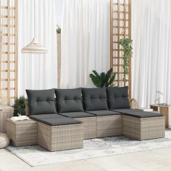 Ensemble de canapé de jardin 4 pcs Gris clair polyrotin 566020566020