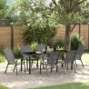 Ensemble de salle à manger pour jardin 7 pcs Gris et Noir 566023566023