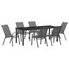 Ensemble de salle à manger pour jardin 7 pcs Gris et Noir 566023566023