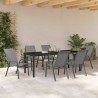 Ensemble de salle à manger pour jardin 7 pcs Gris et Noir 566023566023