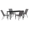 Ensemble de salle à manger pour jardin 5 pcs Gris et Noir 566024566024