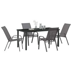 Ensemble de salle à manger pour jardin 5 pcs Gris et Noir 566024566024