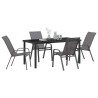 Ensemble de salle à manger pour jardin 5 pcs Gris et Noir 566024566024