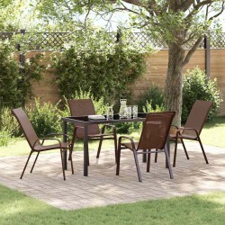 Ensemble de salle à manger pour jardin 5 pcs Marron et Noir 566026566026