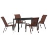 Ensemble de salle à manger pour jardin 5 pcs Marron et Noir 566026566026