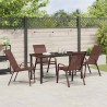 Ensemble de salle à manger pour jardin 5 pcs Marron et Noir 566026566026