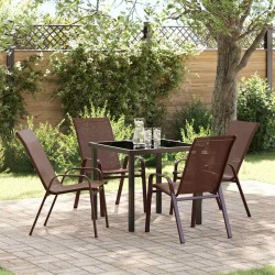 Ensemble de salle à manger pour jardin 5 pcs Marron et Noir 566028566028