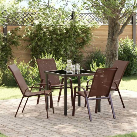 Ensemble de salle à manger pour jardin 5 pcs Marron et Noir 566028566028