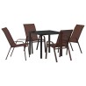 Ensemble de salle à manger pour jardin 5 pcs Marron et Noir 566028566028