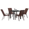 Ensemble de salle à manger pour jardin 5 pcs Marron et Noir 566028566028