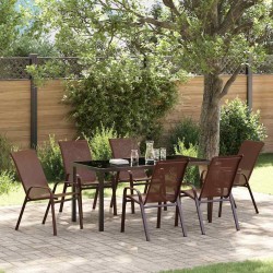 Ensemble de salle à manger pour jardin 7 pcs Marron et Noir 566029566029