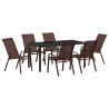 Ensemble de salle à manger pour jardin 7 pcs Marron et Noir 566029566029