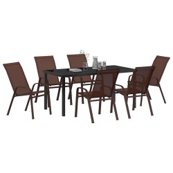 Ensemble de salle à manger pour jardin 7 pcs Marron et Noir 566029566029