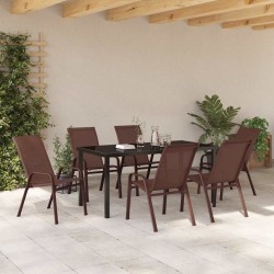 Ensemble de salle à manger pour jardin 7 pcs Marron et Noir 566029566029