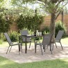 Ensemble de salle à manger pour jardin 5 pcs Gris et Noir 566030566030