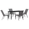 Ensemble de salle à manger pour jardin 5 pcs Gris et Noir 566030566030