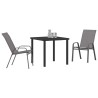 Ensemble de salle à manger pour jardin 3 pcs Gris et Noir 566031566031