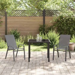 Ensemble de salle à manger pour jardin 3 pcs Gris et Noir 566031566031