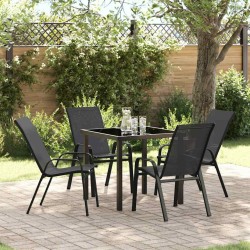 Ensemble de salle à manger pour jardin 5 pcs Noir 566032566032