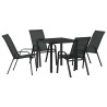 Ensemble de salle à manger pour jardin 5 pcs Noir 566032566032