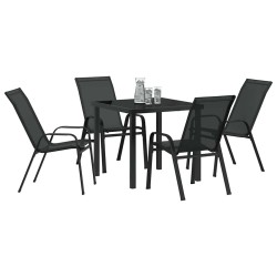 Ensemble de salle à manger pour jardin 5 pcs Noir 566032566032