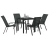 Ensemble de salle à manger pour jardin 5 pcs Noir 566032566032