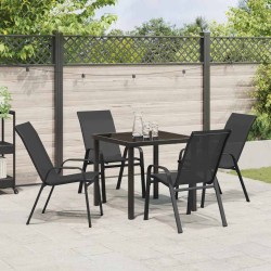 Ensemble de salle à manger pour jardin 5 pcs Noir 566032566032