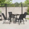 Ensemble de salle à manger pour jardin 5 pcs Noir 566032566032