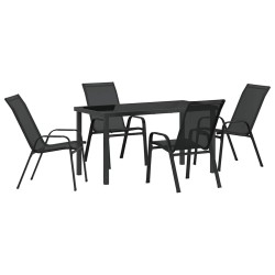 Ensemble de salle à manger pour jardin 5 pcs Noir 566033566033