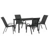 Ensemble de salle à manger pour jardin 5 pcs Noir 566033566033