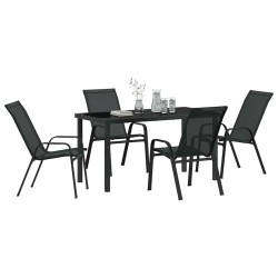 Ensemble de salle à manger pour jardin 5 pcs Noir 566033566033