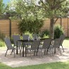 Ensemble de salle à manger pour jardin 9 pcs Gris et Noir 566034566034