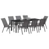 Ensemble de salle à manger pour jardin 9 pcs Gris et Noir 566034566034