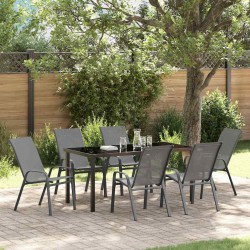 Ensemble de salle à manger pour jardin 7 pcs Gris et Noir 566035566035