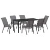 Ensemble de salle à manger pour jardin 7 pcs Gris et Noir 566035566035