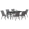 Ensemble de salle à manger pour jardin 7 pcs Gris et Noir 566035566035