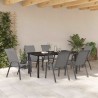 Ensemble de salle à manger pour jardin 7 pcs Gris et Noir 566035566035